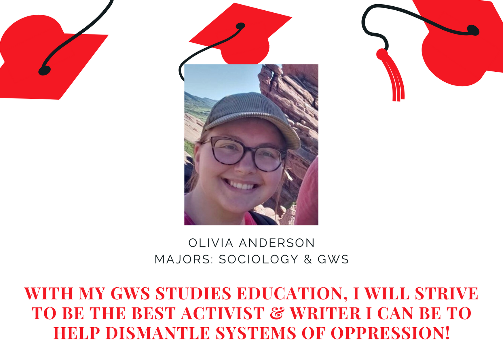 Olivia Anderson, graduation