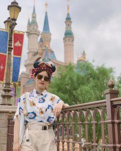 Claudia Liu, GWS Alumni Spotlight, at Shanghai Disney.