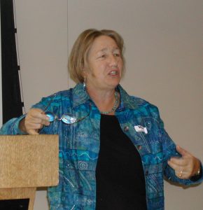 Prof Susan Stanford Friedman giving a lecture