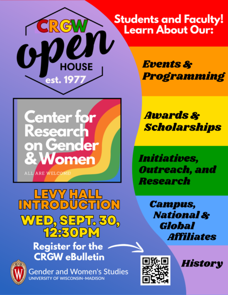 Flyer for the CRGW Open House event with event details and a QR code.